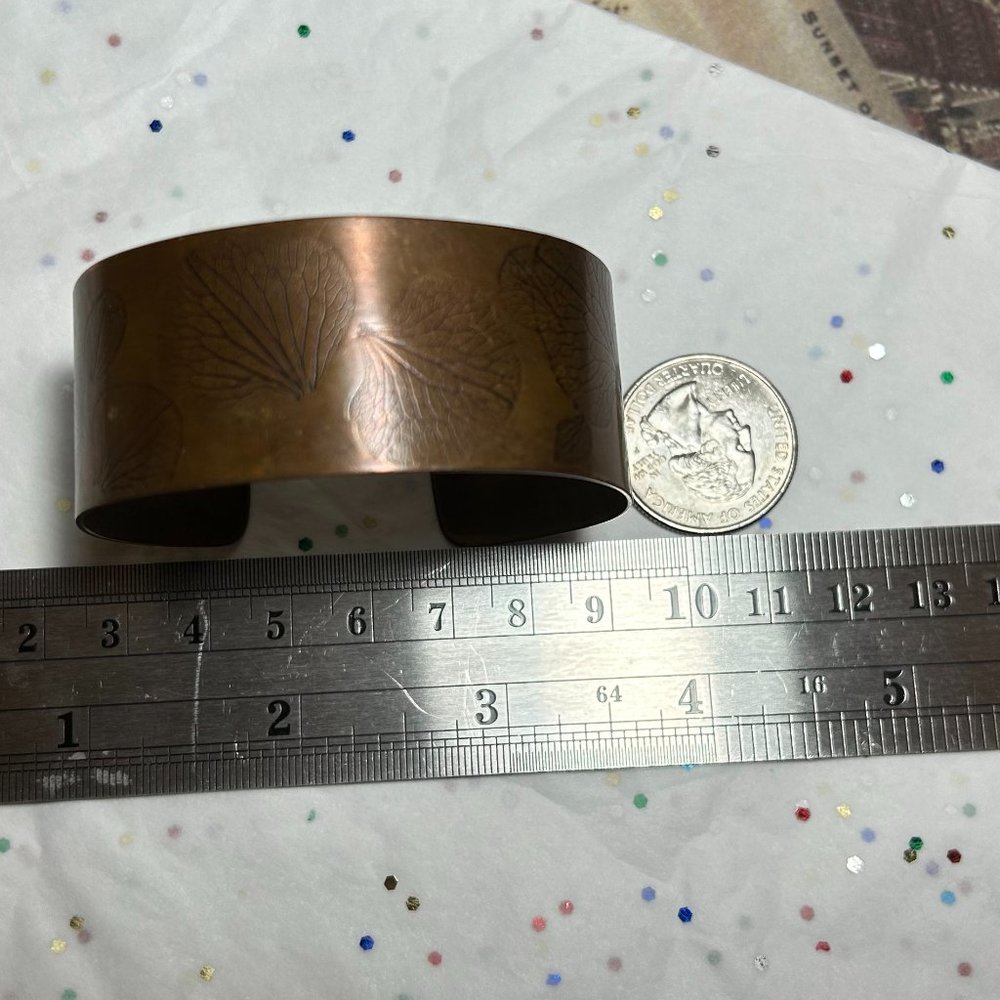 Vintage Solid Copper Art Studio Leaf Botanical Im… - image 5